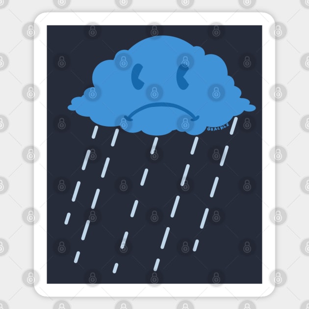 Stormy Little Rain Cloud Sticker by Jan Grackle